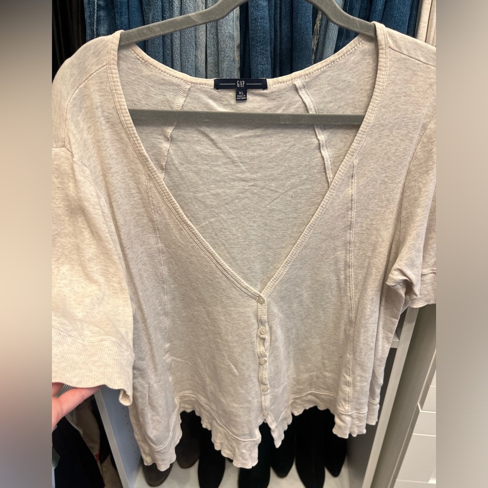 Gap Cream Button Cardigan Size XL